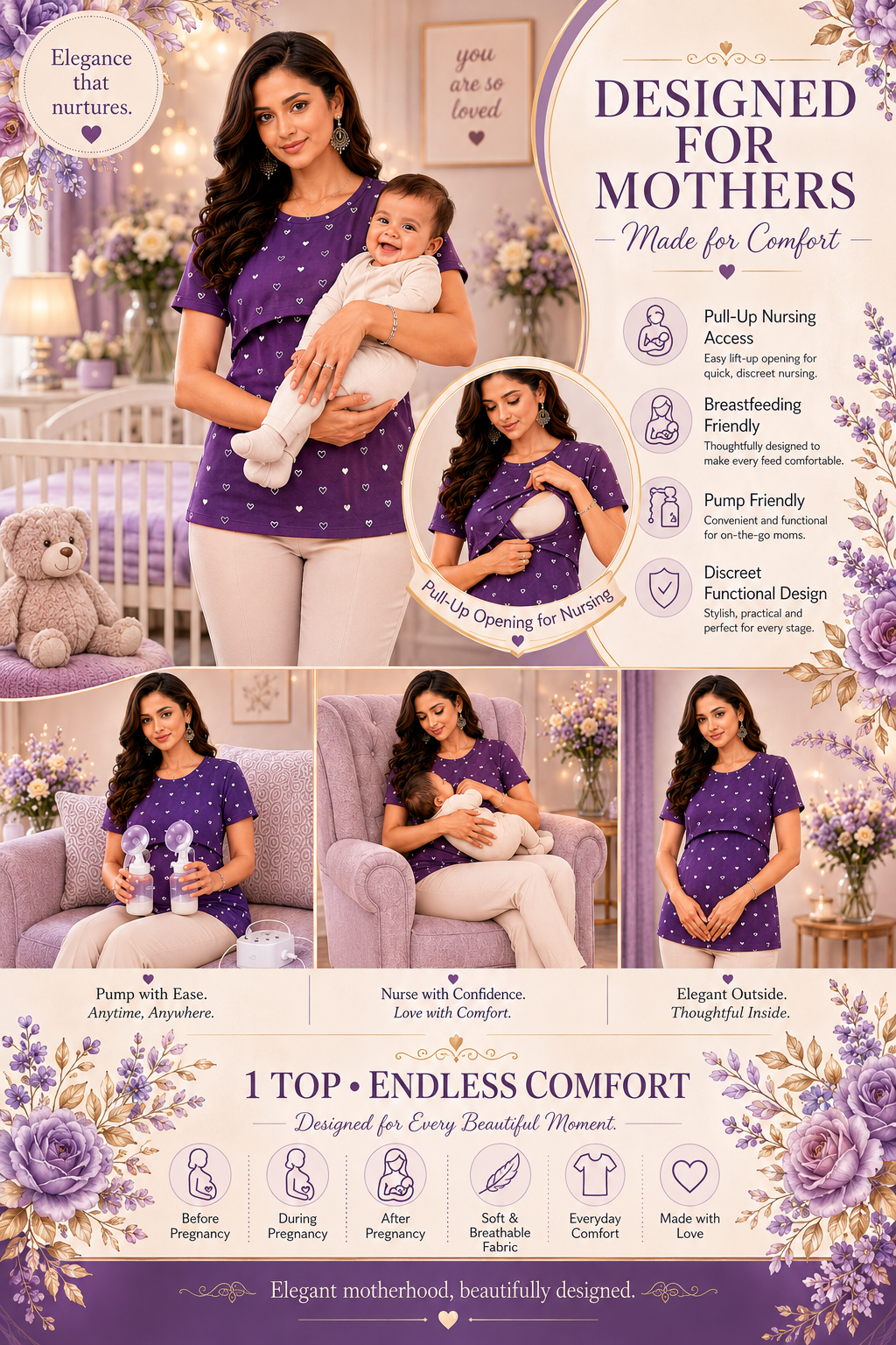 Purple Heart Feeding T-Shirt