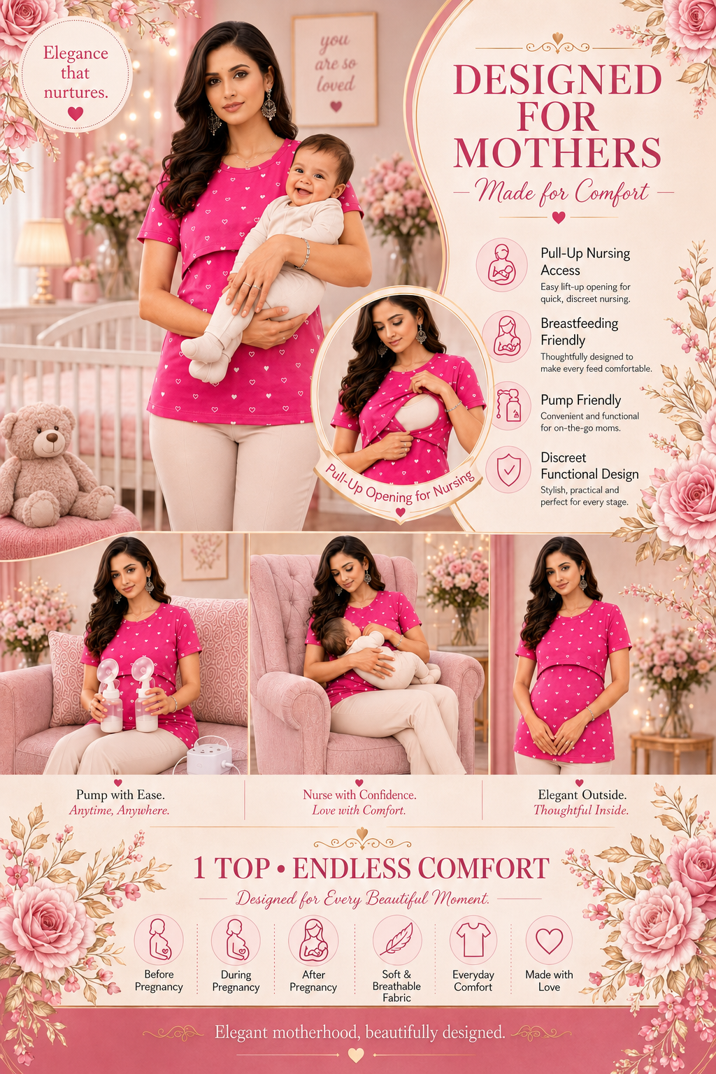 Pink Heart Feeding T-Shirt