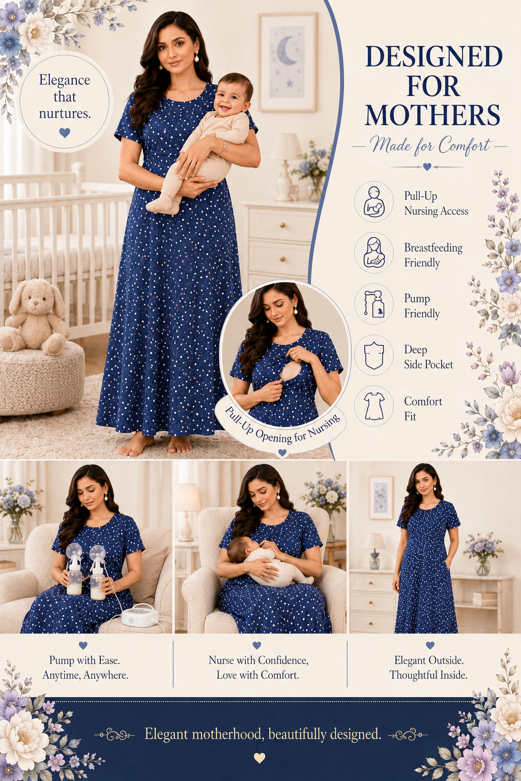 Grey Rainbow Polka-Dot Pull-Up Loungewear