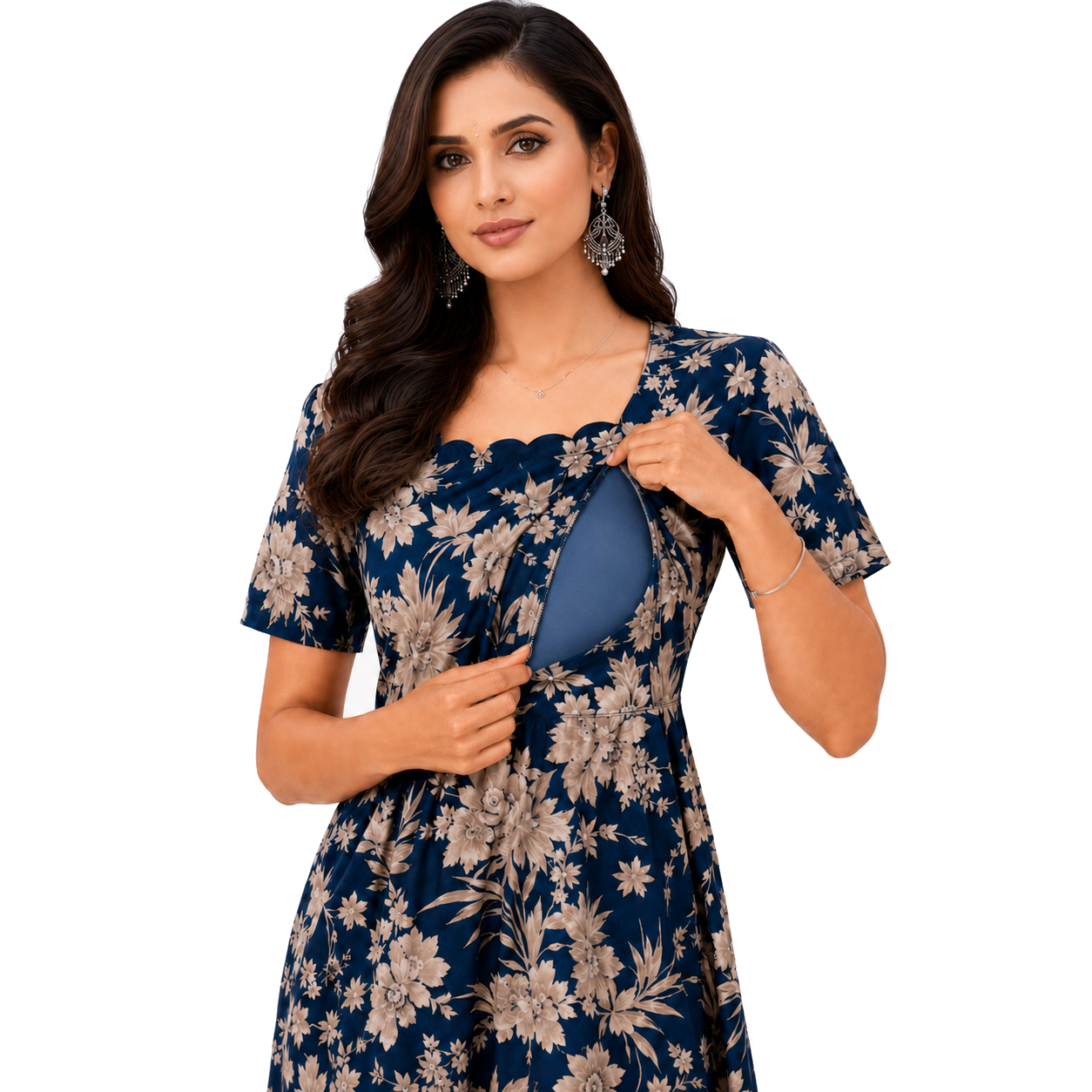 Floral Print Nursing Dress