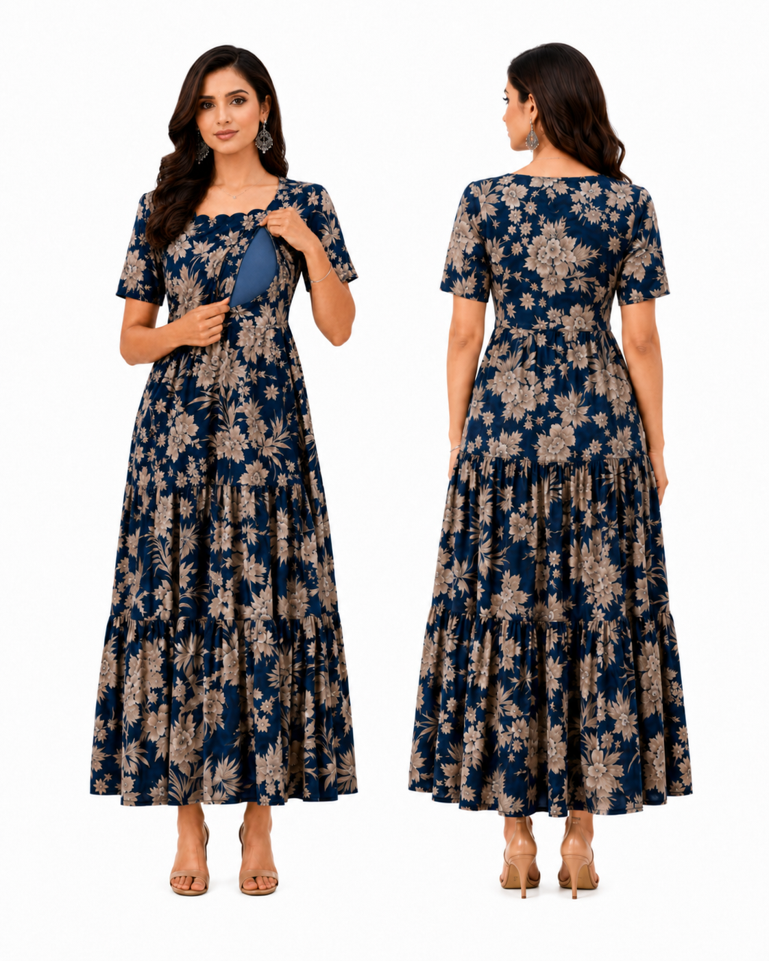 Floral Print Nursing Dress