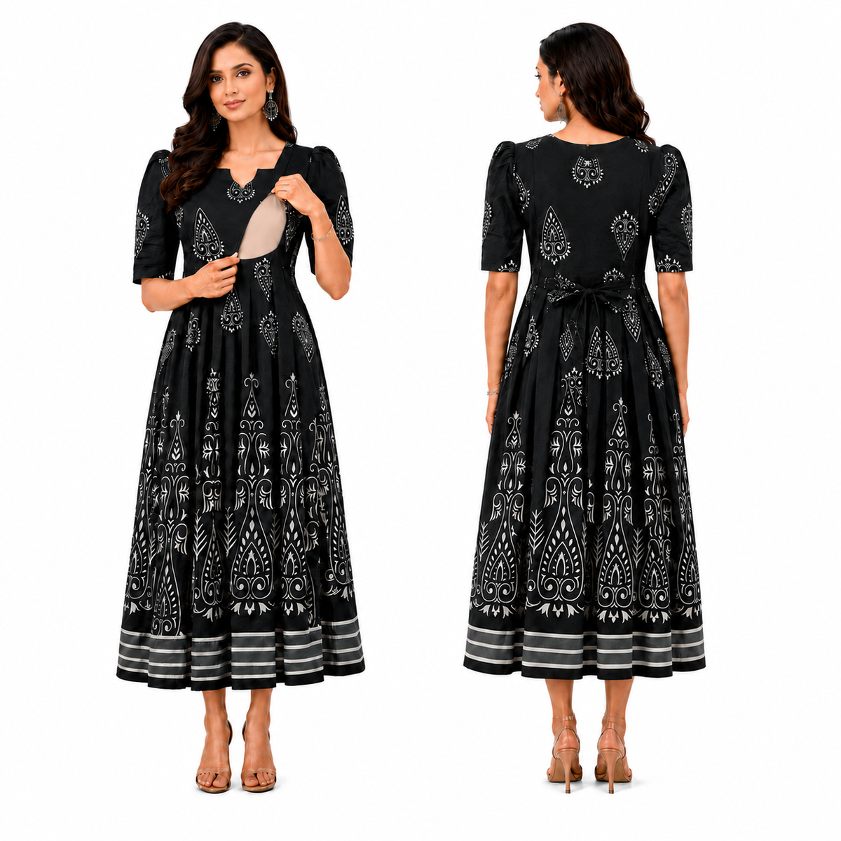 Leaf Paisley Nursing Dress