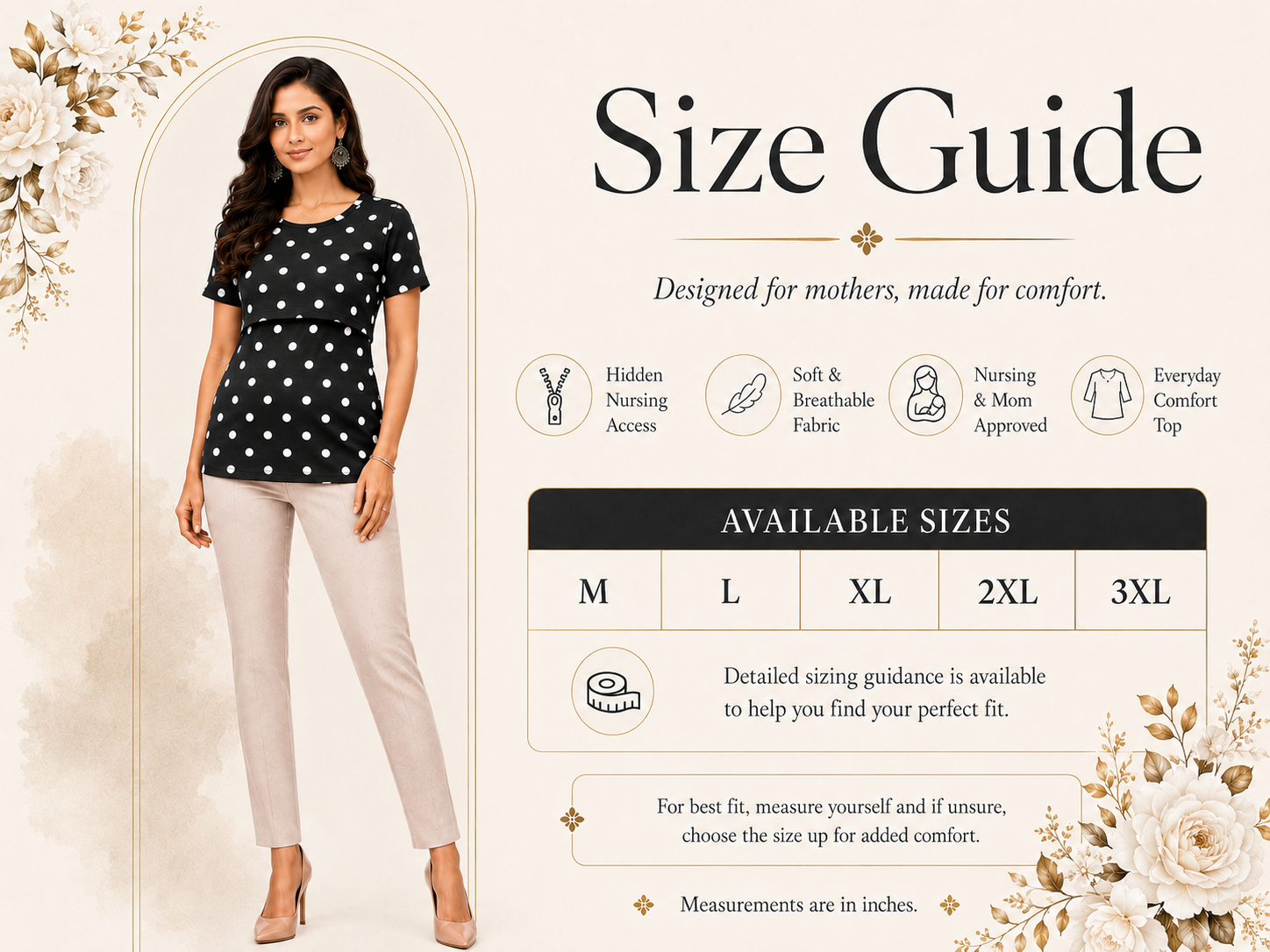 Black and White Polka-Dot Feeding T-Shirt