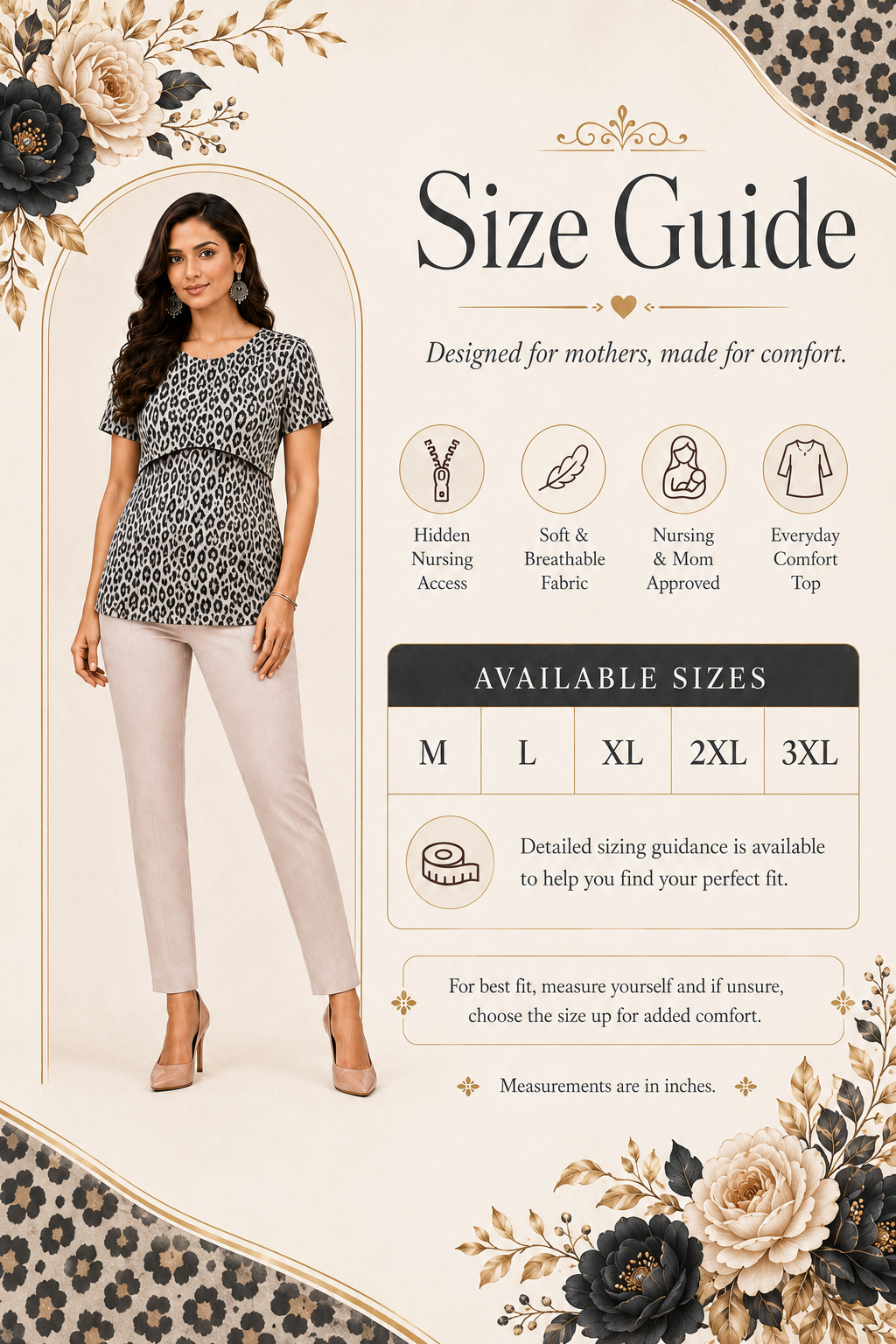 Black and Beige Leopard Feeding T-Shirt