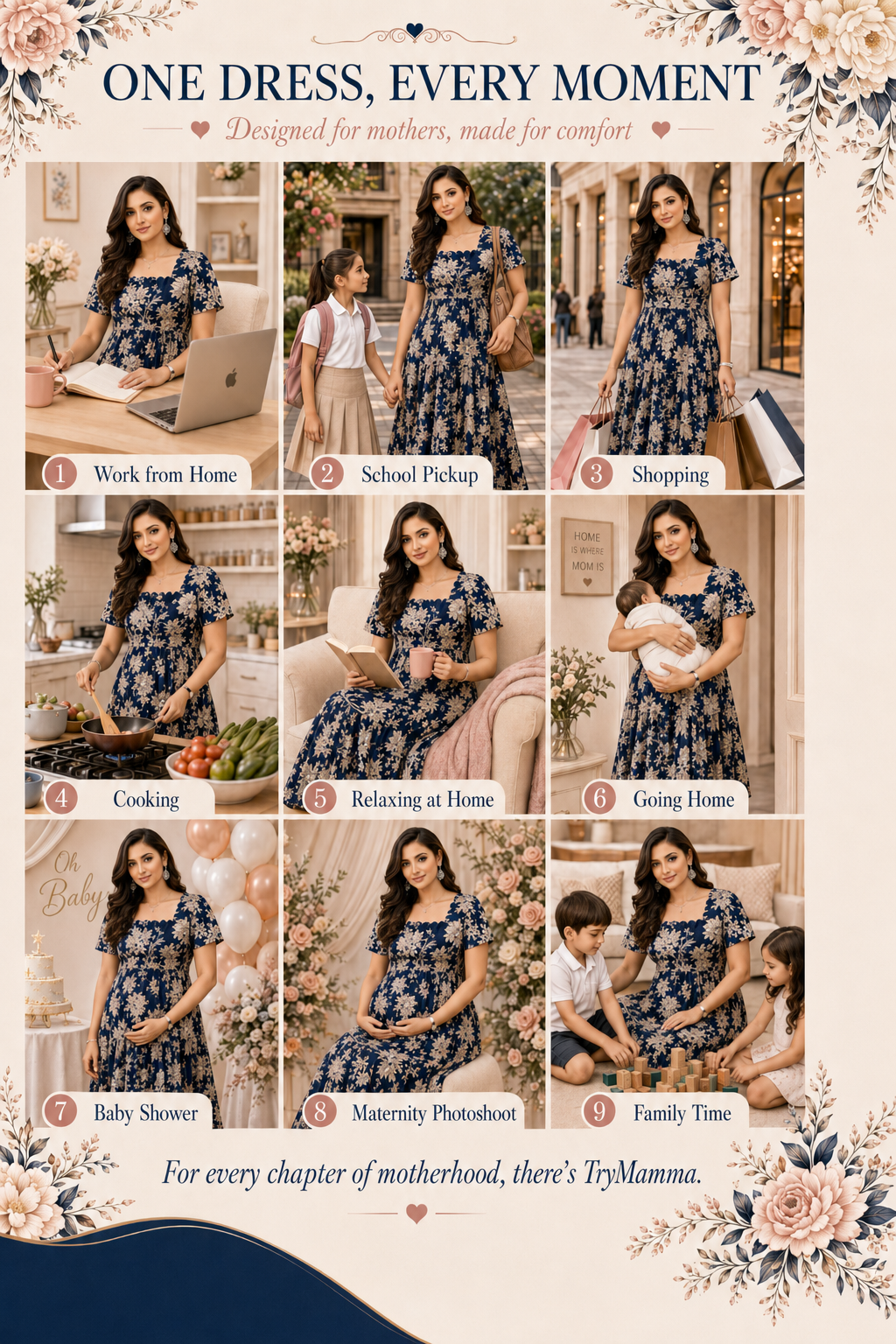 Floral Print Nursing Dress