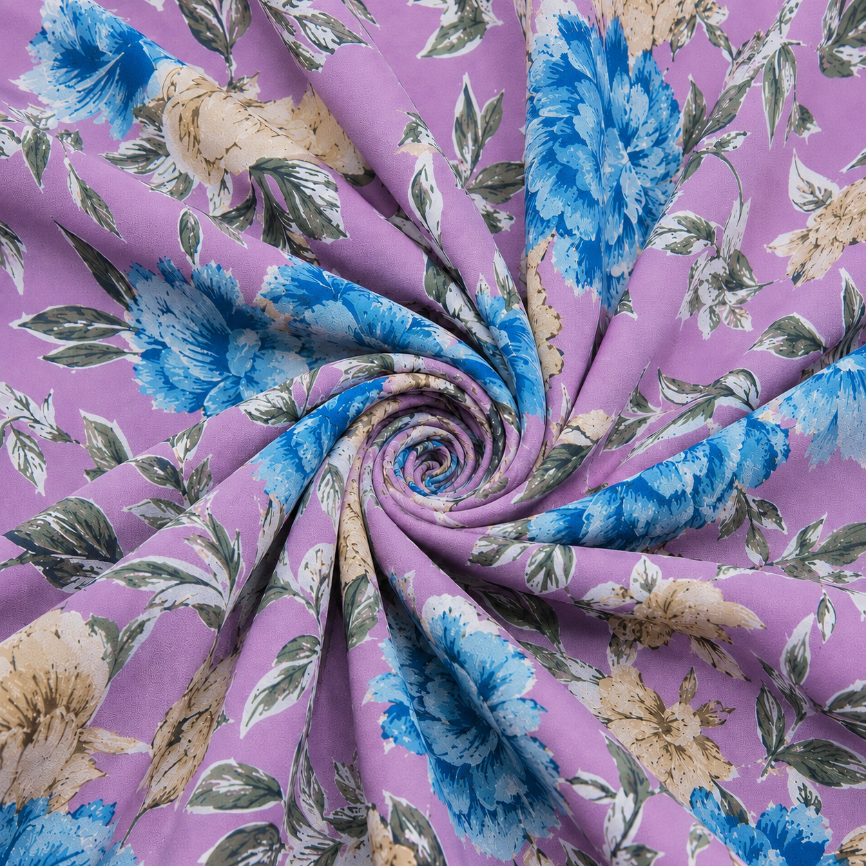Purple with Blue & Gold Roses Maxi Dress