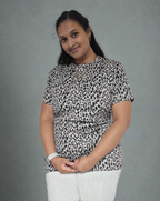 Black and Beige Leopard Feeding T-Shirt