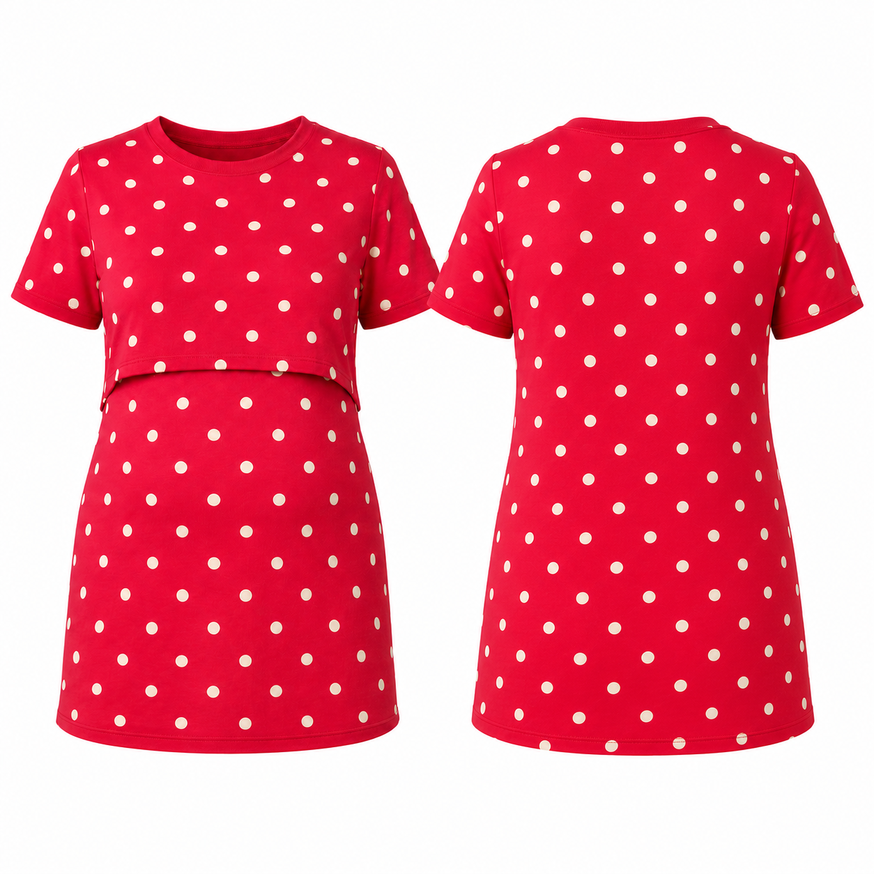Mamma Cotton Maternity & Nursing Top – Red Polka Dot Feeding Tee