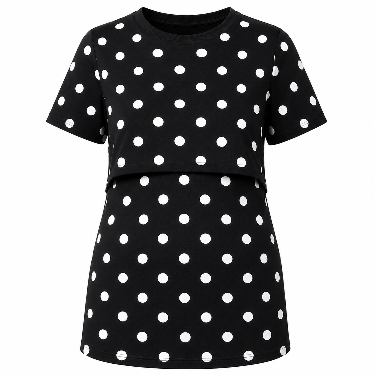 Black and White Polka-Dot Feeding T-Shirt
