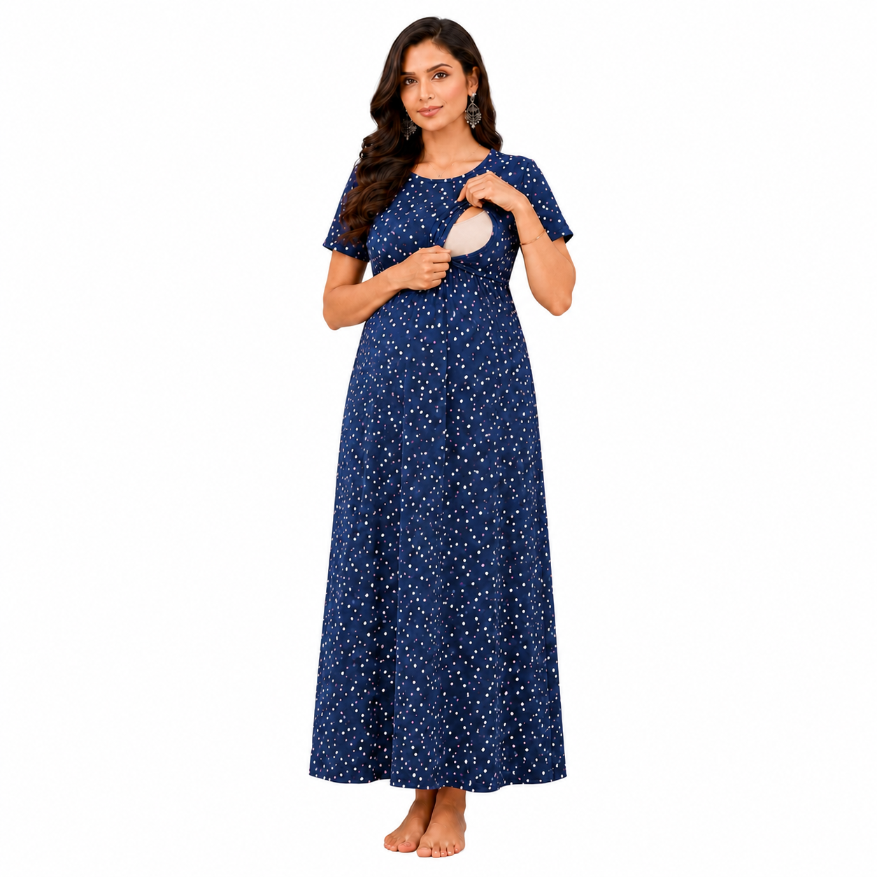 Grey Rainbow Polka-Dot Pull-Up Loungewear
