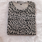 Black and Beige Leopard Feeding T-Shirt