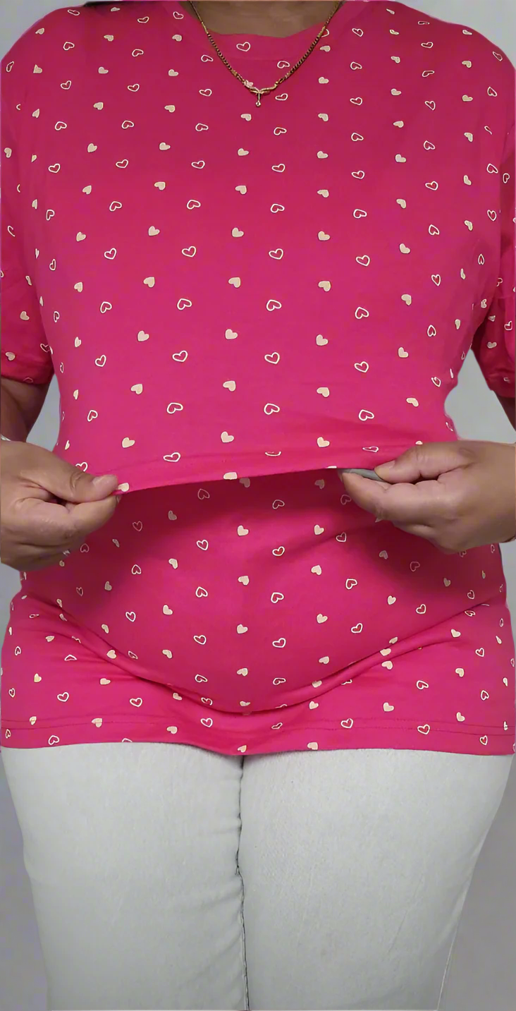 Pink Heart Feeding T-Shirt