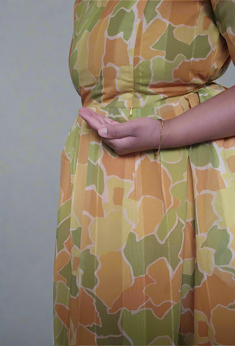 Mustard Gold Flower Maxi Dress