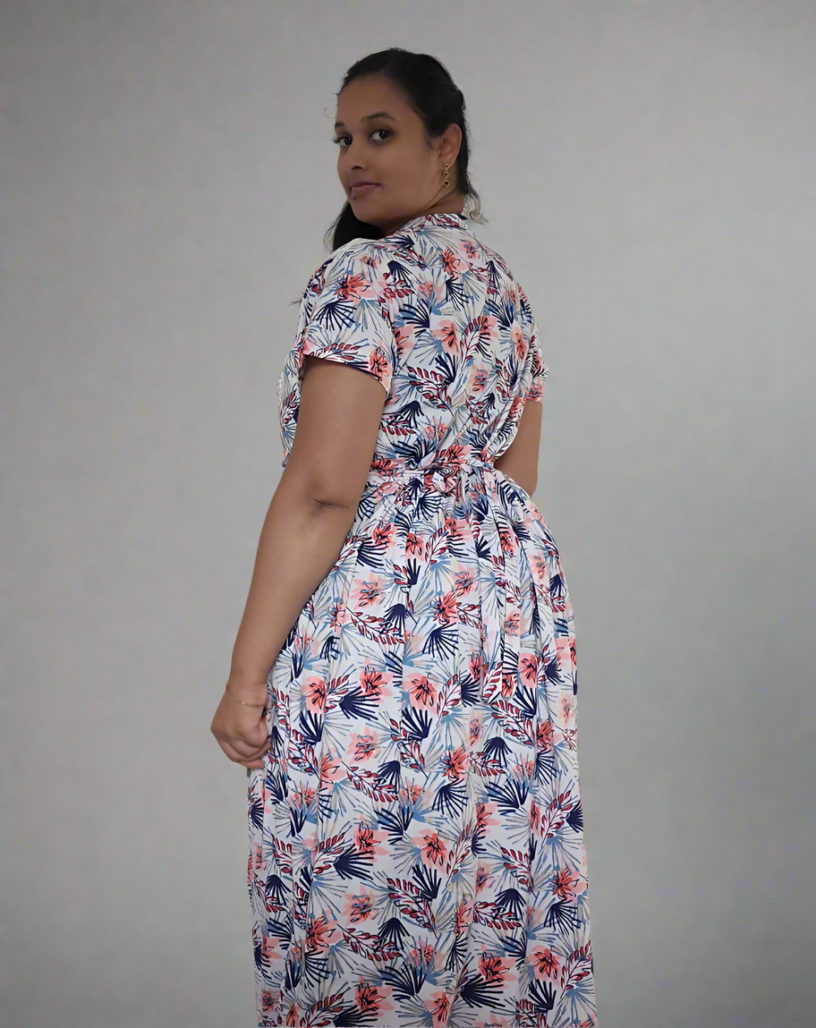 White with Blue and Orange Flower Pull-Up Sleepwear