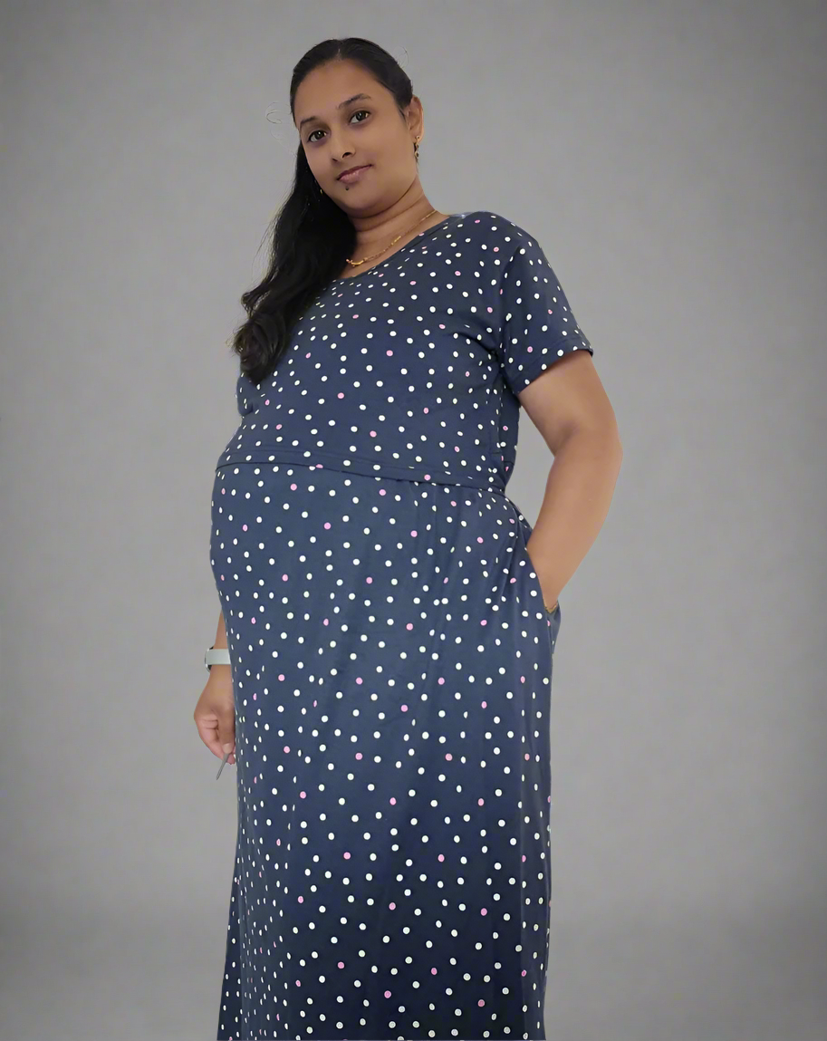 Grey Rainbow Polka-Dot Pull-Up Loungewear
