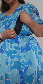 Light and Dark Blue Flower Maxi Dress