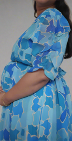 Light and Dark Blue Flower Maxi Dress