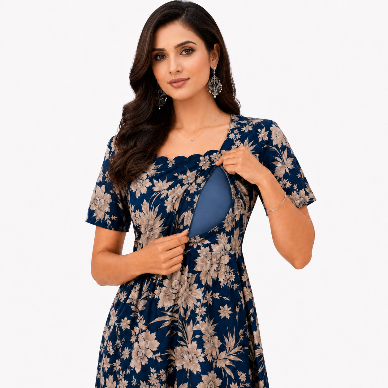 Floral Print Nursing Dress
