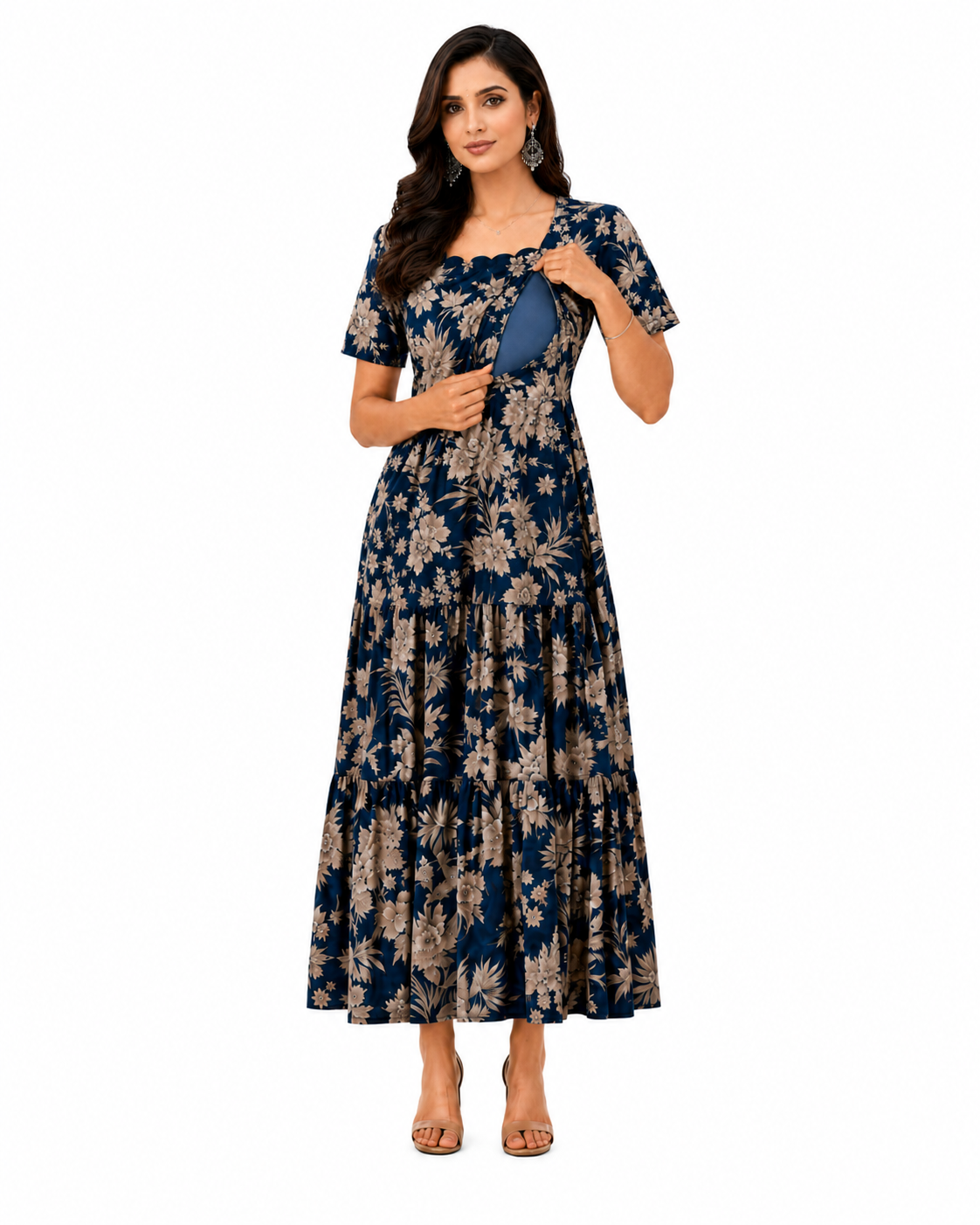 Floral Print Nursing Dress